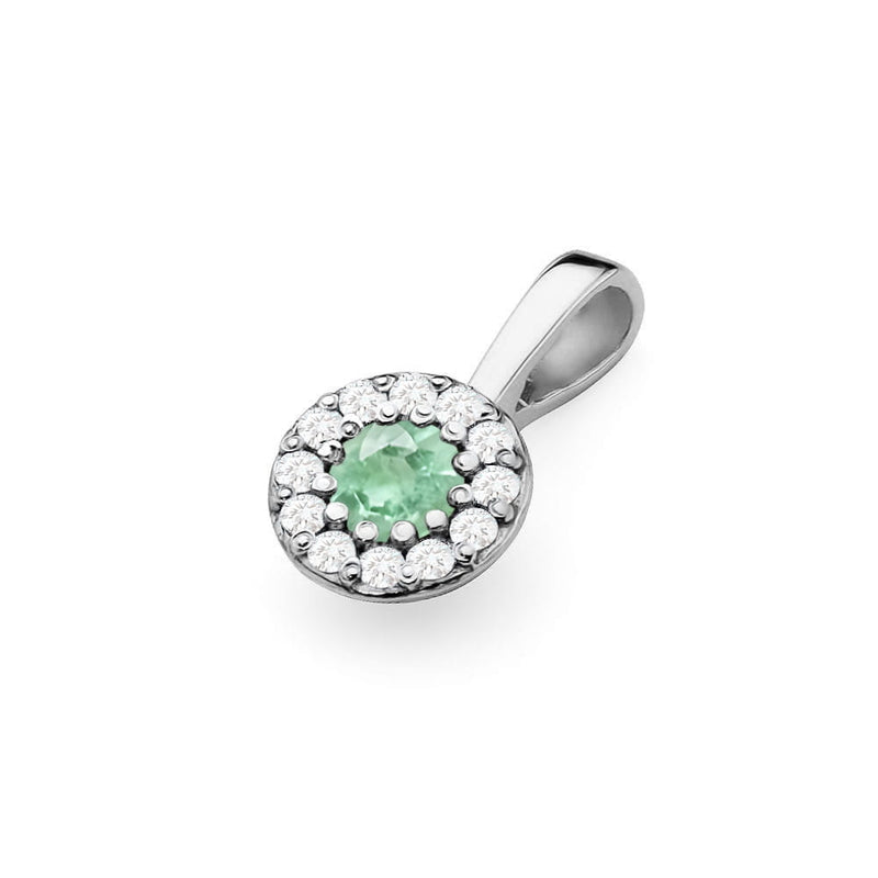Pandantiv Aur 14K cu Smarald 0.15 ct si Diamante Naturale 0.10 ct, imaginea 6 din 6