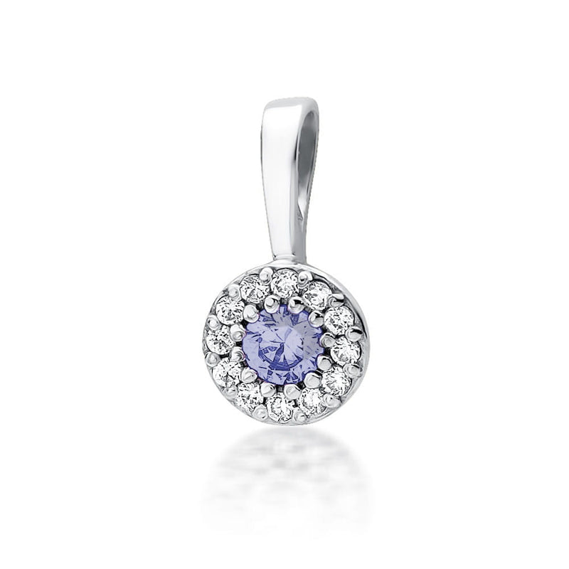 Pandantiv Aur 14K cu Tanzanit 0.15 ct si Diamante Naturale 0.10 ct, imaginea 5 din 6