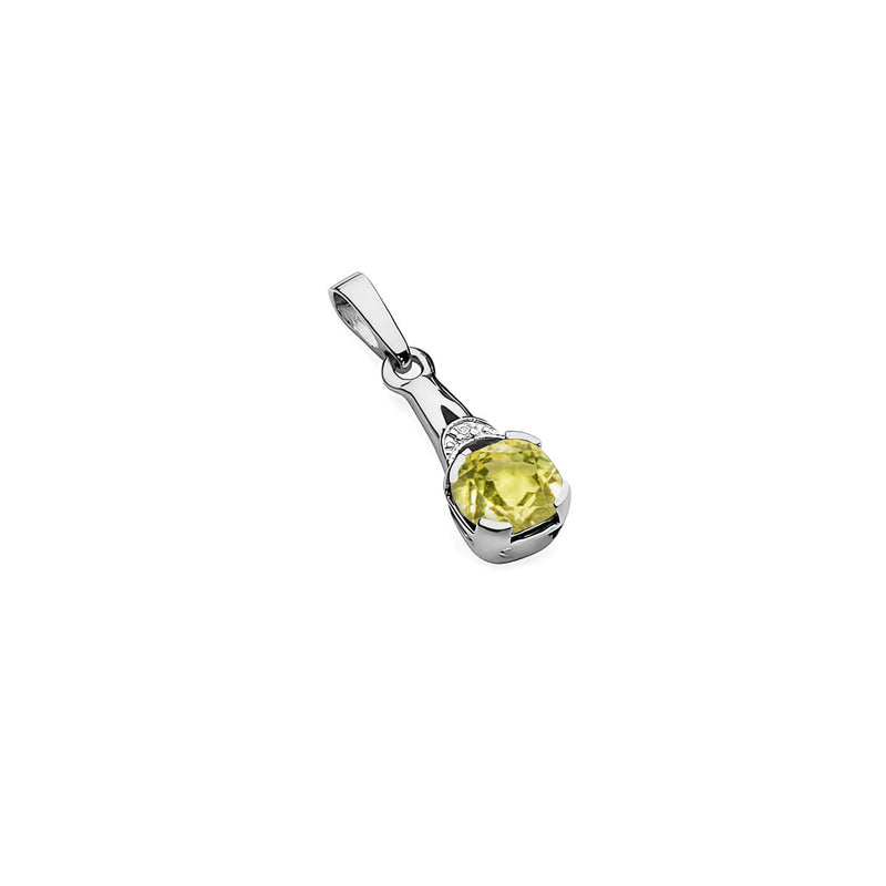 Pandantiv Aur 14K cu Peridot 1.00 ct si Diamant Natural 0.01 ct, imaginea 6 din 6