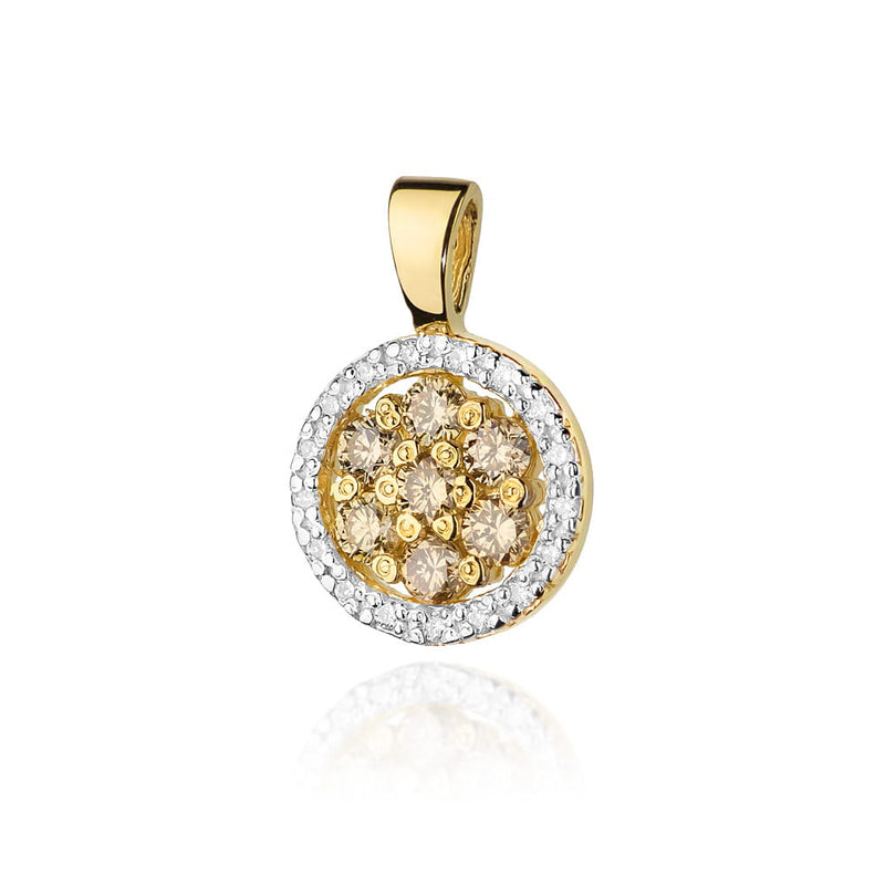 Pandantiv Aur 14K cu Diamante Naturale 0.44 ct — Aur galben