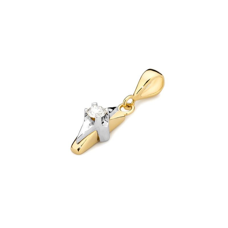 Pandantiv Aur 14K cu Diamant Natural 0.08 ct, imaginea 2 din 4