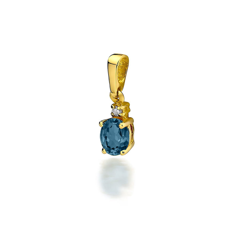 Pandantiv Aur 14K cu Diamante Naturale 0.03 ct — Aur galben