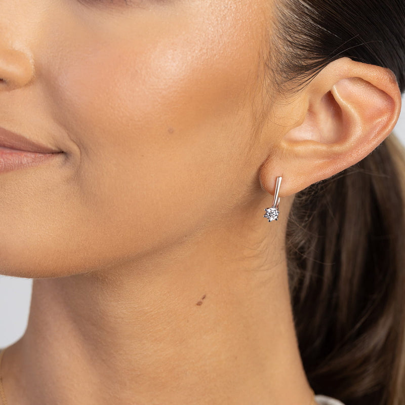 Cercei Aur 14K cu Diamante Naturale 0.30 ct, imaginea 4 din 6