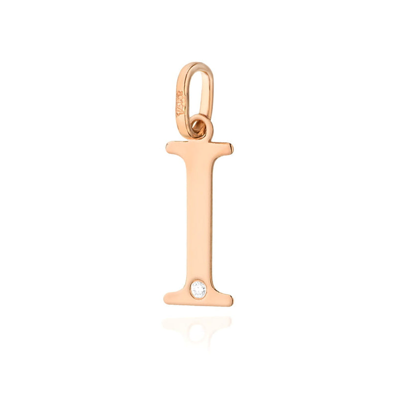 Pandantiv Aur 14K cu Diamante Naturale 0.01 ct — Aur roz