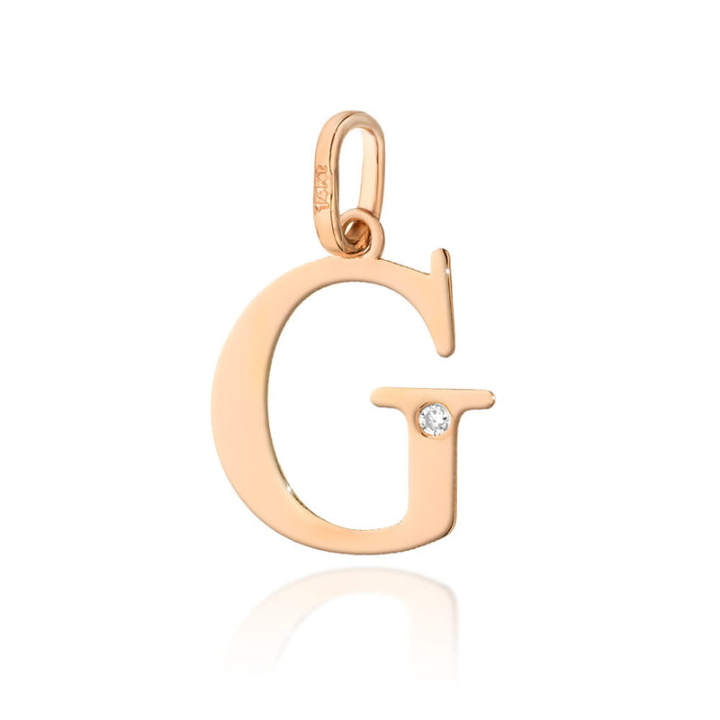 Pandantiv Aur 14K cu Diamante Naturale 0.01 ct — Aur roz