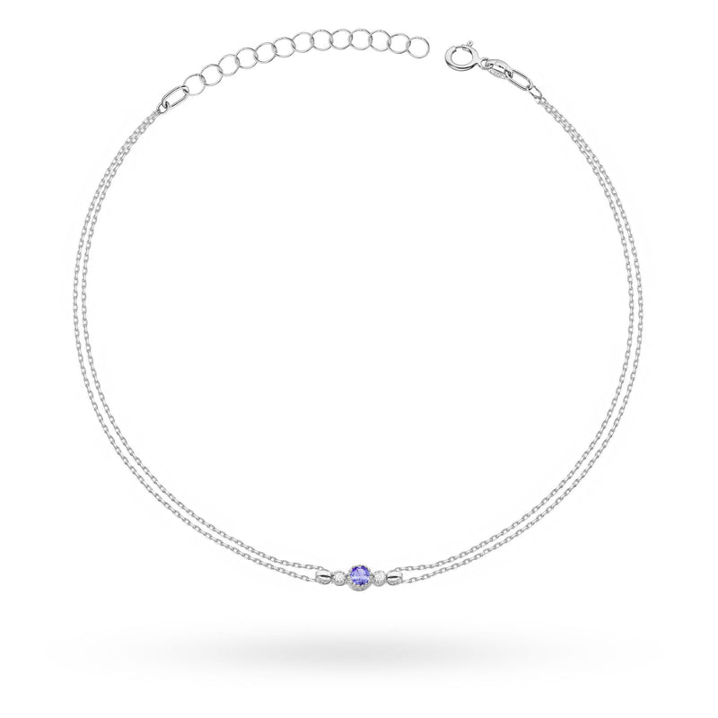 Bratara Aur 14K cu Tanzanit 0.15 ct si Diamante Naturale 0.03 ct, imaginea 5 din 6