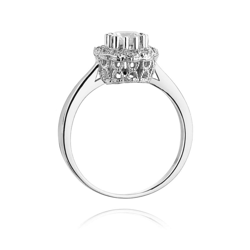 Inel Aur 14K cu White Sapphire 0.60 ct si Diamante Naturale 0.17 ct, imaginea 11 din 12
