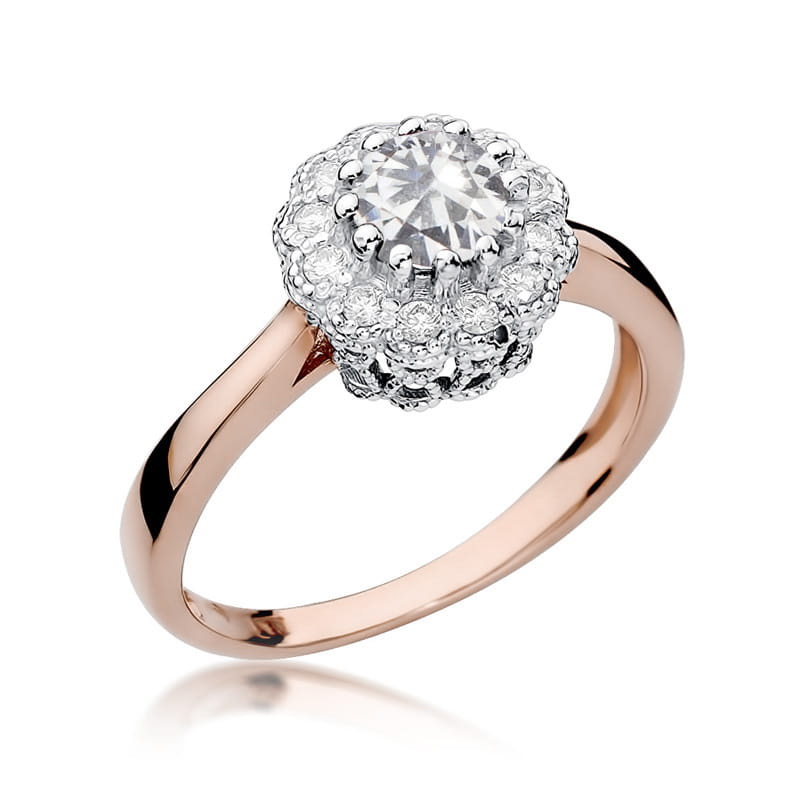 Inel Aur 14K cu White Sapphire 0.60 ct si Diamante Naturale 0.17 ct, imaginea 5 din 12