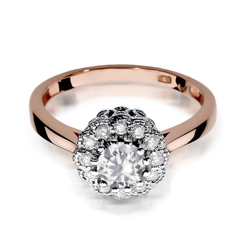 Inel Aur 14K cu White Sapphire 0.60 ct si Diamante Naturale 0.17 ct, imaginea 6 din 12