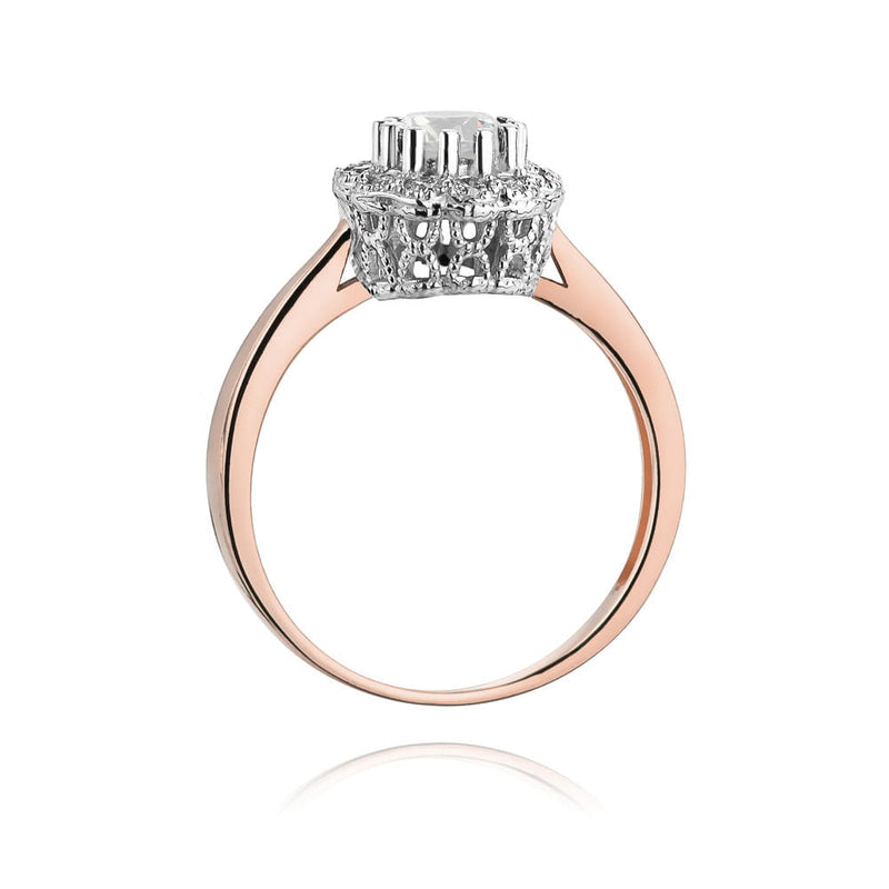 Inel Aur 14K cu White Sapphire 0.60 ct si Diamante Naturale 0.17 ct, imaginea 7 din 12