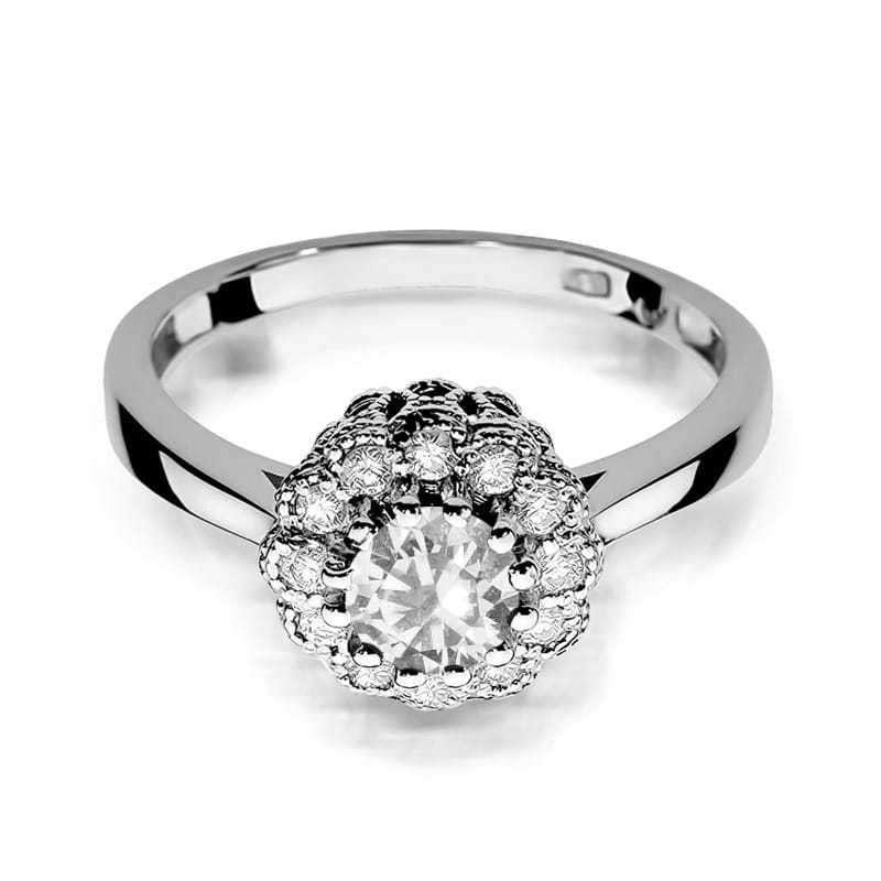 Inel Aur 14K cu White Sapphire 0.60 ct si Diamante Naturale 0.17 ct, imaginea 10 din 12