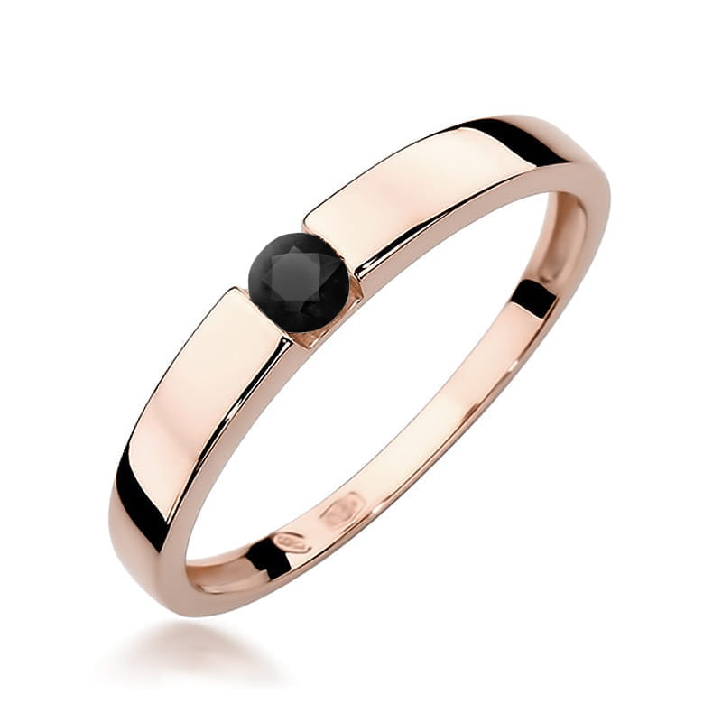 Inel Aur 14K cu Diamant Natural Negru 0.12 ct, imaginea 5 din 11