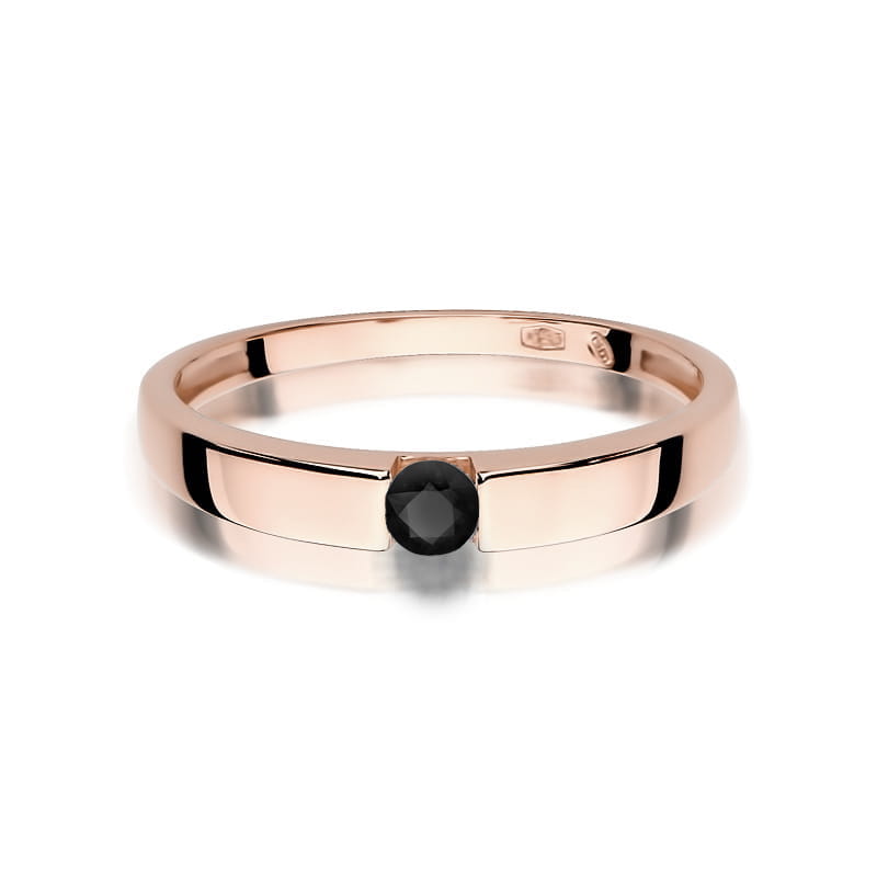 Inel Aur 14K cu Diamant Natural Negru 0.12 ct, imaginea 6 din 11