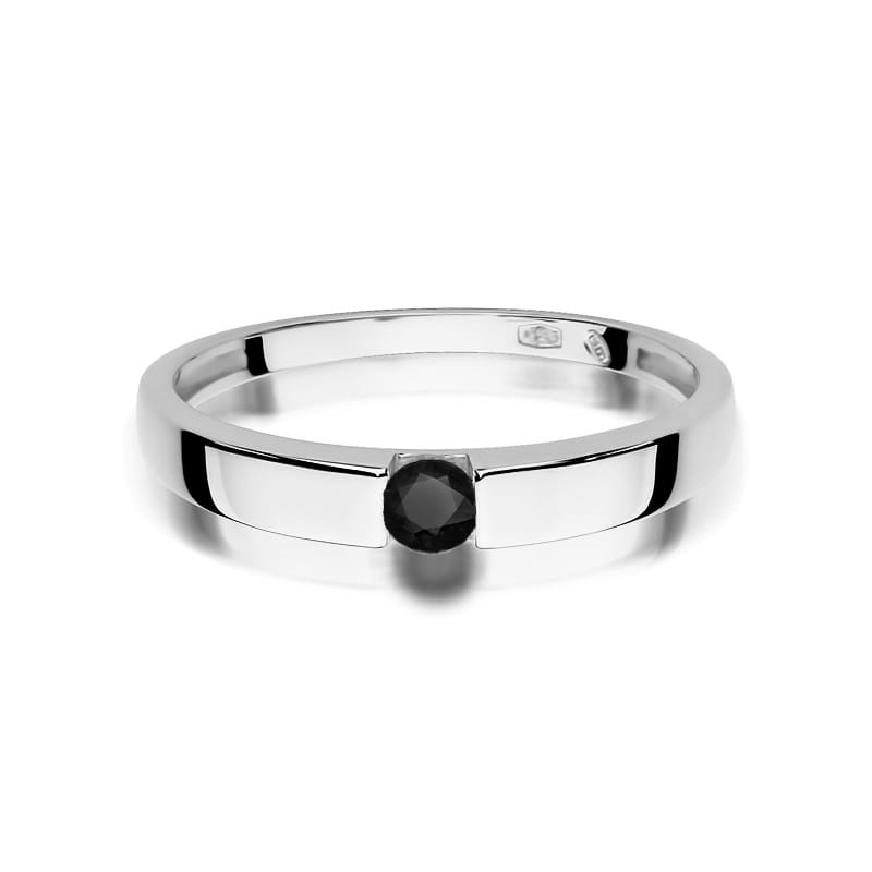 Inel Aur 14K cu Diamant Natural Negru 0.12 ct, imaginea 10 din 11