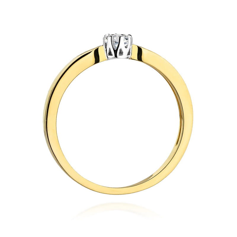 Inel Aur 14K cu Diamant Natural 0.08 ct, imaginea 3 din 12