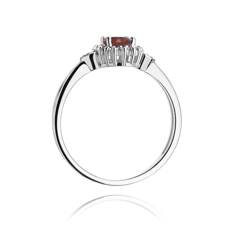 Inel Aur 14K cu Granat 0.50 ct si Diamante Naturale 0.10 ct, imaginea 11 din 12