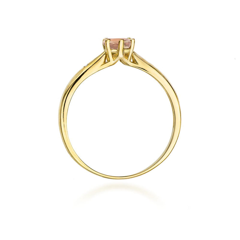 Inel Aur 14K cu Morganit 0.40 ct si Diamante Naturale 0.01 ct, imaginea 3 din 12