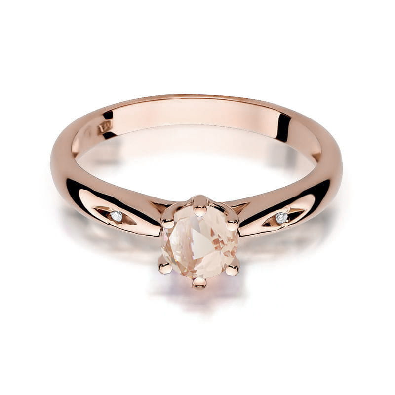 Inel Aur 14K cu Morganit 0.40 ct si Diamante Naturale 0.01 ct, imaginea 6 din 12