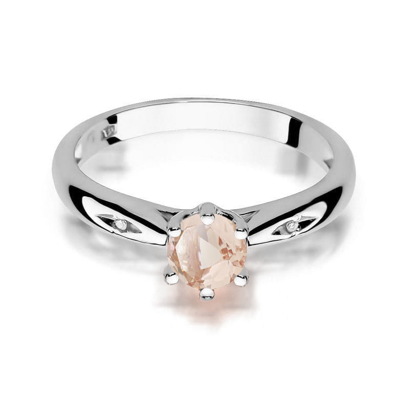 Inel Aur 14K cu Morganit 0.40 ct si Diamante Naturale 0.01 ct, imaginea 10 din 12