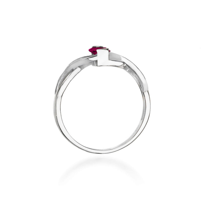 Inel Aur 14K cu Rhodolite 0.50 ct si Diamante Naturale 0.05 ct, imaginea 11 din 12