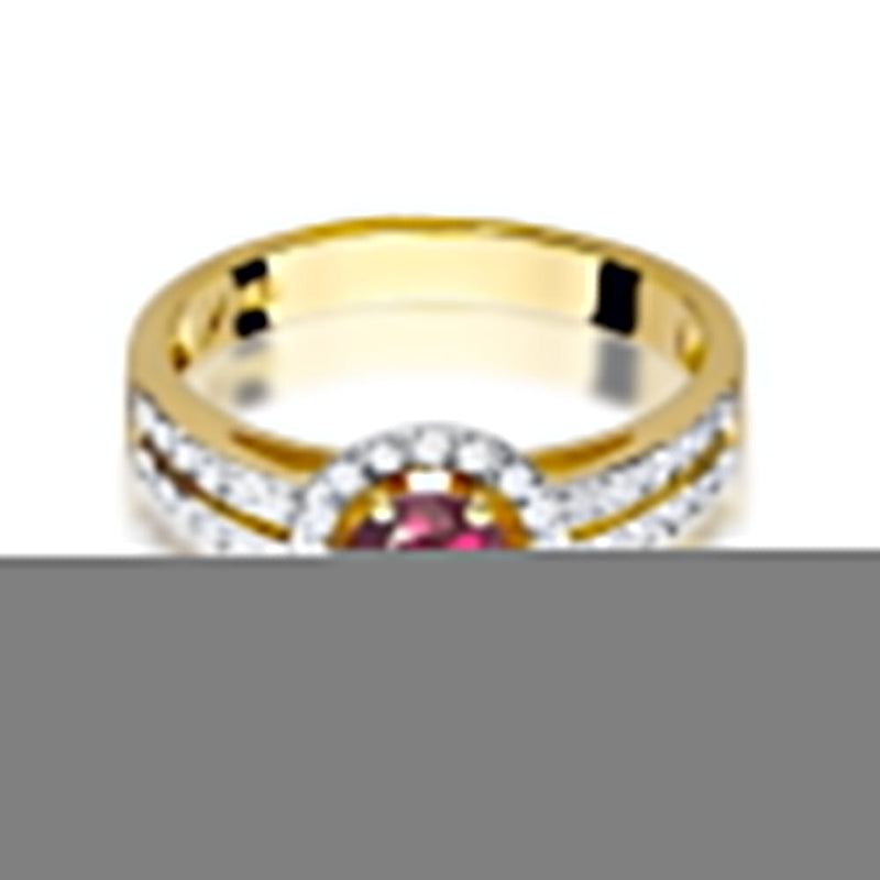 Inel Aur 14K cu Rhodolite 0.60 ct si Diamante Naturale 0.20 ct, imaginea 2 din 12