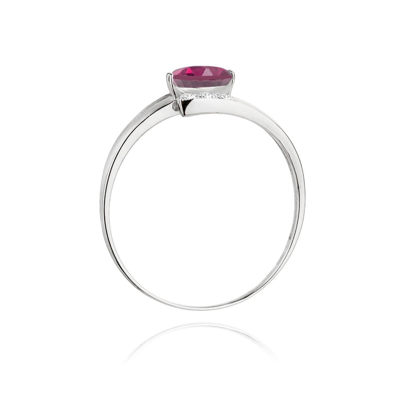 Inel Aur 14K cu Rhodolite 0.50 ct si Diamante Naturale 0.05 ct, imaginea 11 din 12