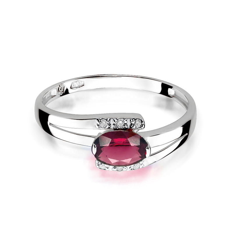 Inel Aur 14K cu Rhodolite 0.50 ct si Diamante Naturale 0.05 ct, imaginea 10 din 12