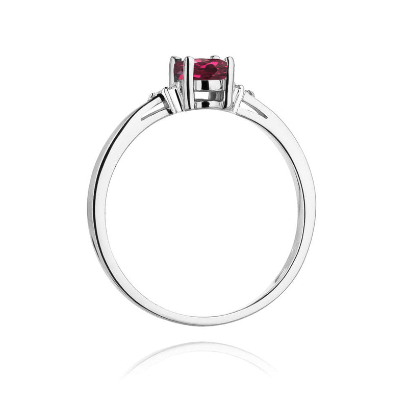 Inel Aur 14K cu Rhodolite 0.50 ct si Diamante Naturale 0.05 ct, imaginea 11 din 12