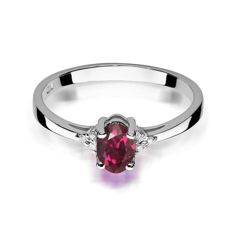 Inel Aur 14K cu Rhodolite 0.50 ct si Diamante Naturale 0.05 ct, imaginea 10 din 12