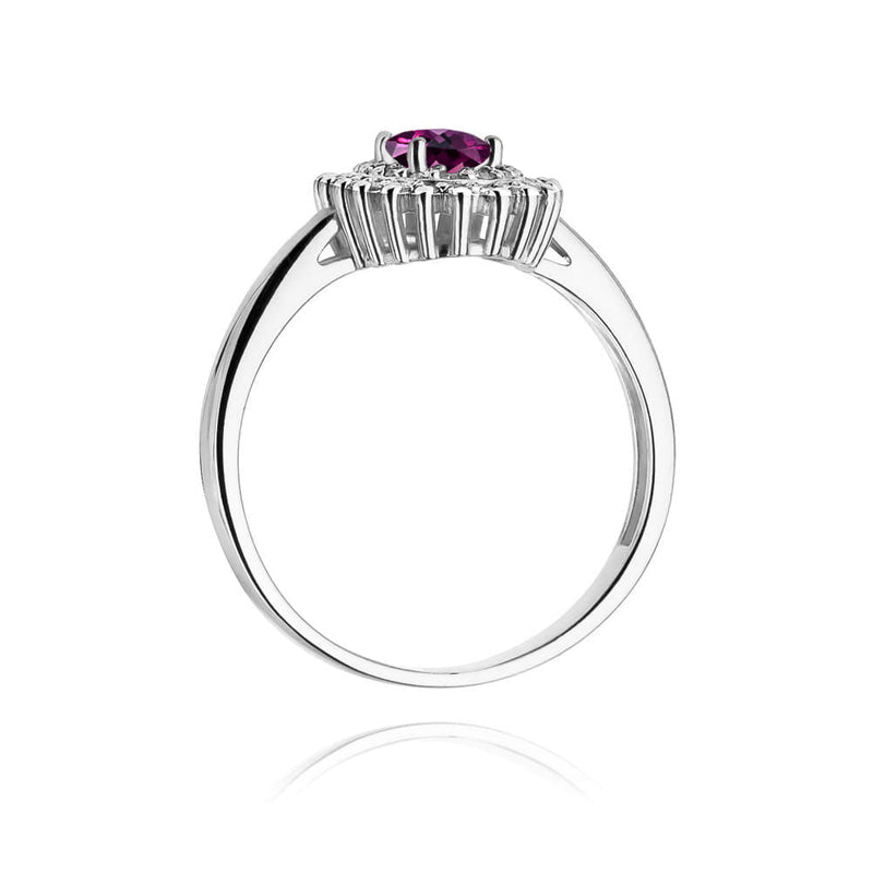 Inel Aur 14K cu Rhodolite 0.50 ct si Diamante Naturale 0.20 ct, imaginea 11 din 12