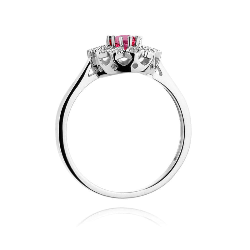 Inel Aur 14K cu Rhodolite 0.50 ct si Diamante Naturale 0.10 ct, imaginea 11 din 12