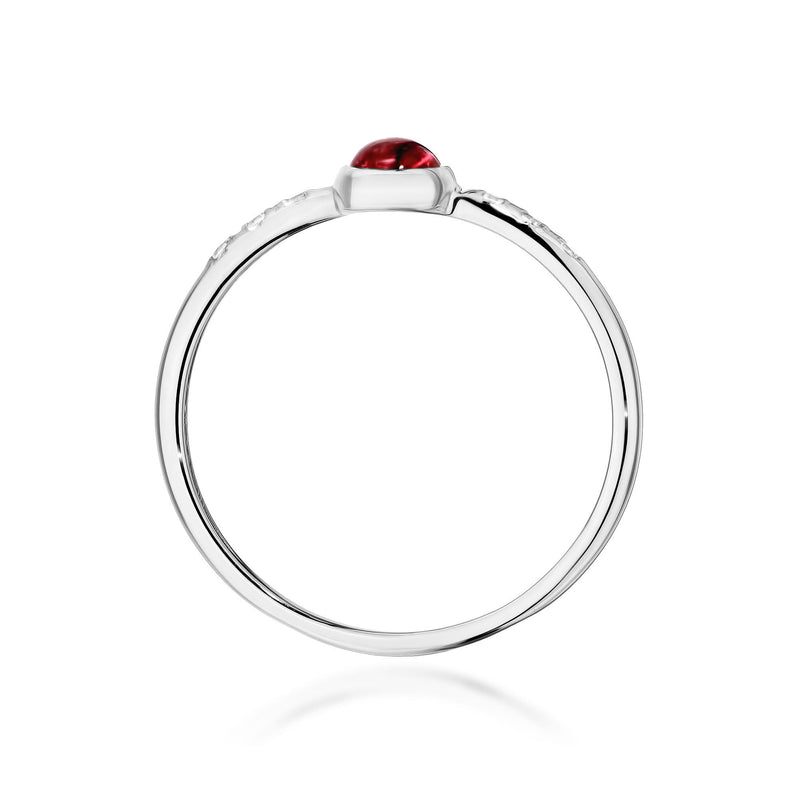 Inel Aur 14K cu Pink Tourmaline 0.30 ct si Diamante Naturale 0.03 ct, imaginea 11 din 12