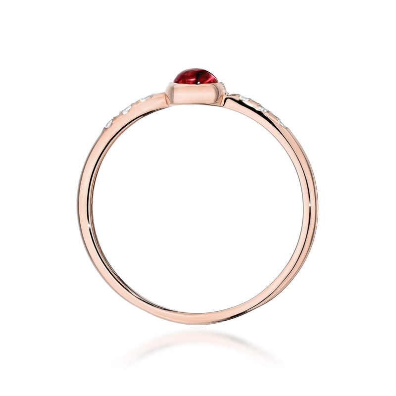 Inel Aur 14K cu Pink Tourmaline 0.30 ct si Diamante Naturale 0.03 ct, imaginea 7 din 12