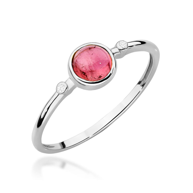 Inel Aur 14K cu Pink Tourmaline 0.60 ct si Diamante Naturale 0.01 ct, imaginea 11 din 14