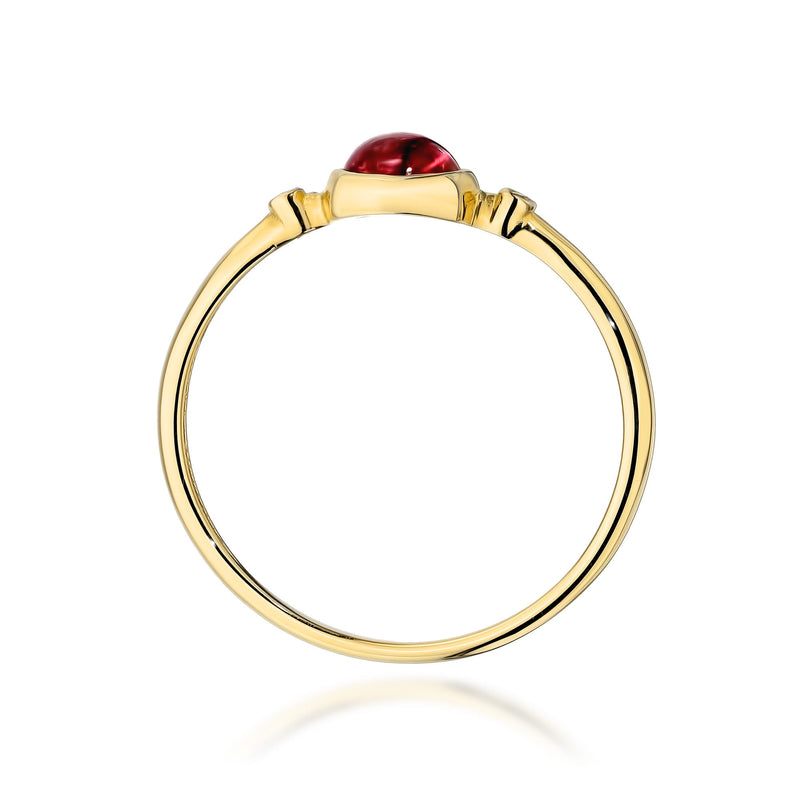 Inel Aur 14K cu Pink Tourmaline 0.60 ct si Diamante Naturale 0.01 ct, imaginea 3 din 14