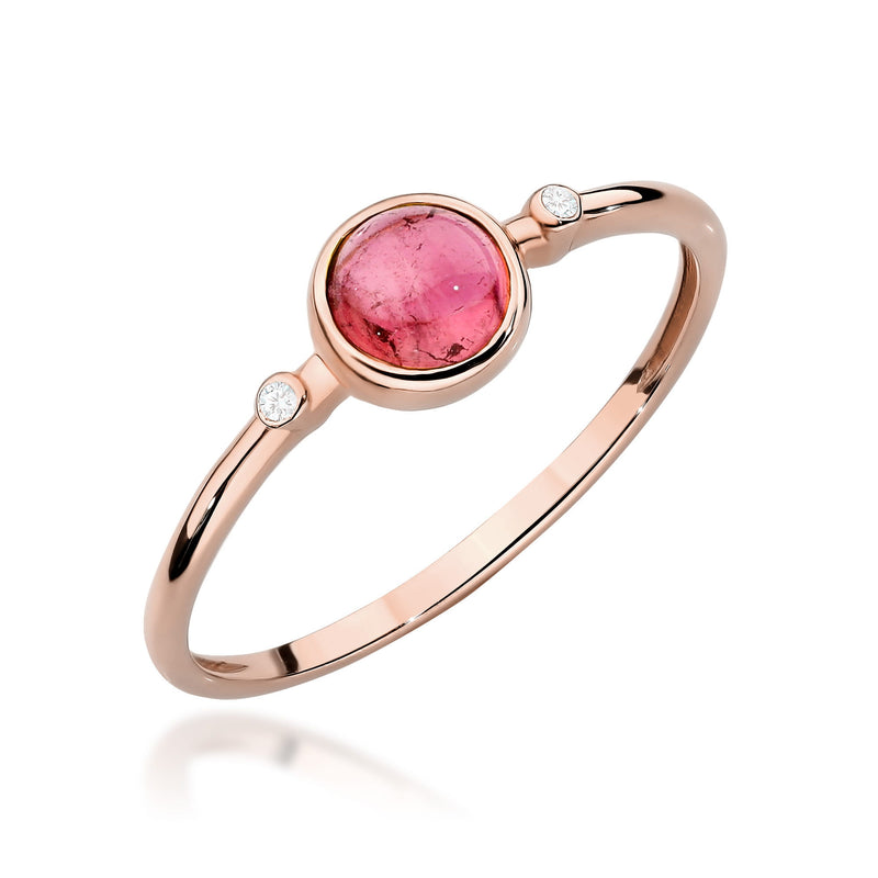 Inel Aur 14K cu Pink Tourmaline 0.60 ct si Diamante Naturale 0.01 ct, imaginea 7 din 14