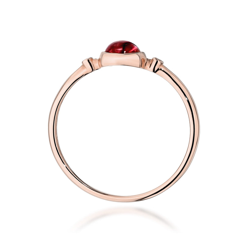 Inel Aur 14K cu Pink Tourmaline 0.60 ct si Diamante Naturale 0.01 ct, imaginea 9 din 14