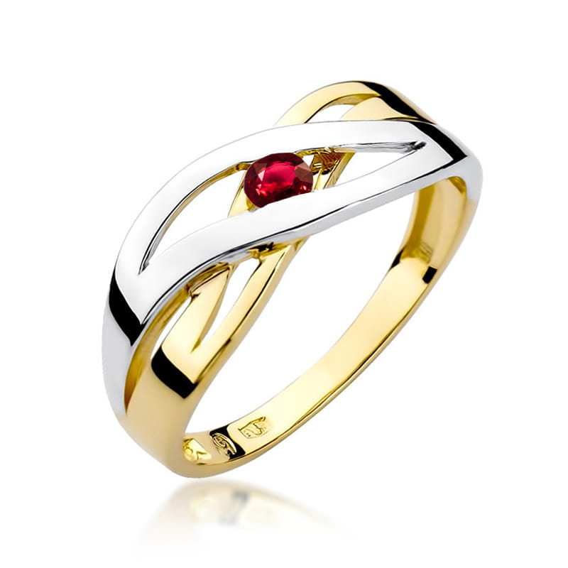 Inel Aur 14K cu Rubin 0.15 ct — Aur galben