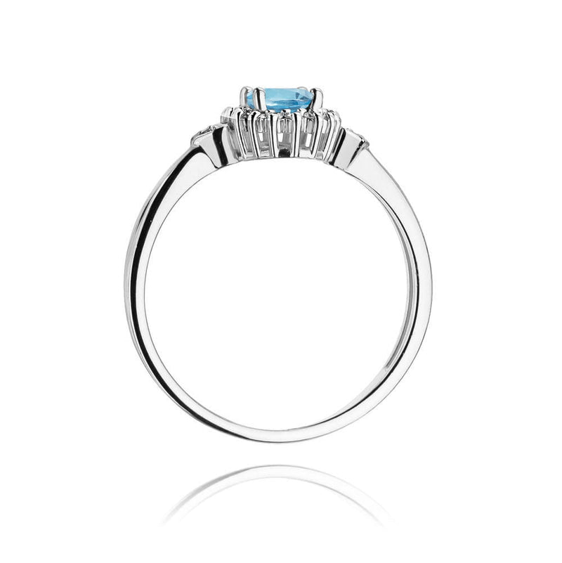 Inel Aur 14K cu Topaz Swiss 0.50 ct si Diamante Naturale 0.10 ct, imaginea 11 din 12