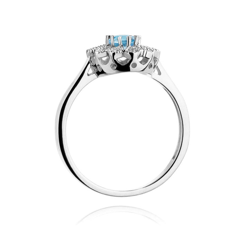 Inel Aur 14K cu Topaz Swiss 0.50 ct si Diamante Naturale 0.10 ct, imaginea 11 din 12