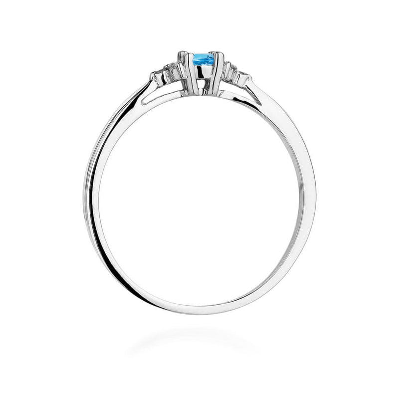 Inel Aur 14K cu Topaz Swiss 0.15 ct si Diamante Naturale 0.03 ct, imaginea 11 din 12