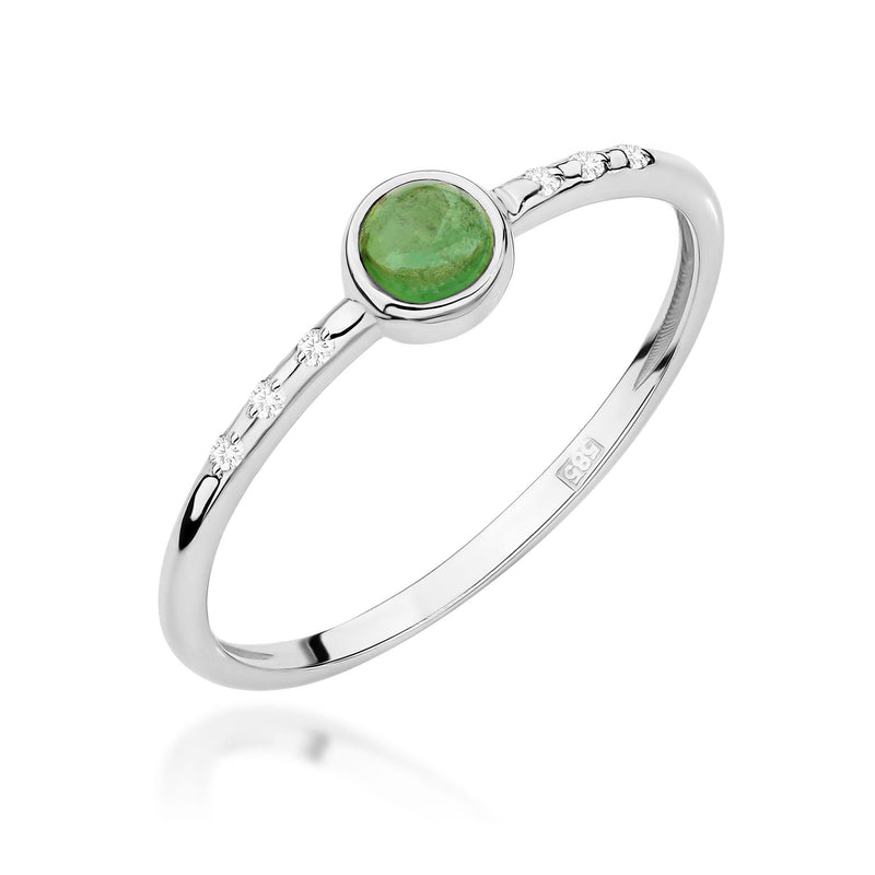Inel Aur 14K cu Green Tourmaline 0.30 ct si Diamante Naturale 0.03 ct, imaginea 11 din 14