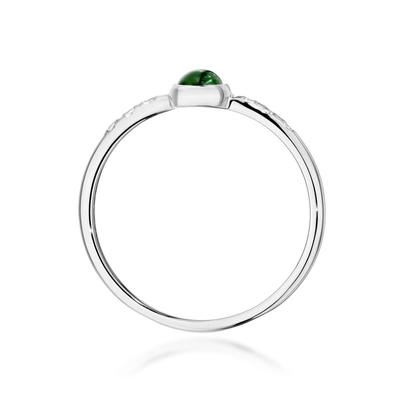 Inel Aur 14K cu Green Tourmaline 0.30 ct si Diamante Naturale 0.03 ct, imaginea 13 din 14
