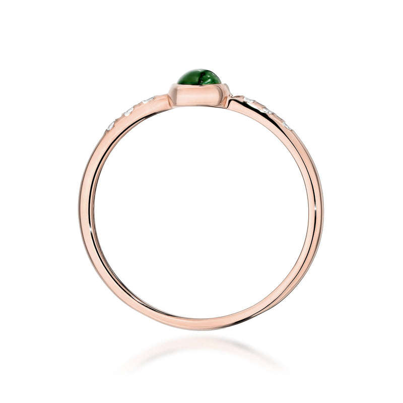 Inel Aur 14K cu Green Tourmaline 0.30 ct si Diamante Naturale 0.03 ct, imaginea 7 din 14