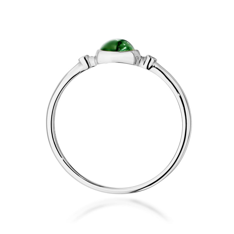 Inel Aur 14K cu Green Tourmaline 0.60 ct si Diamante Naturale 0.01 ct, imaginea 11 din 12