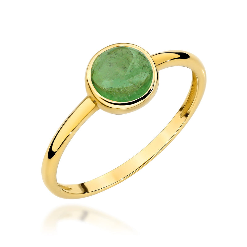 Inel Aur 14K cu Green Tourmaline 1.00 ct — Aur galben