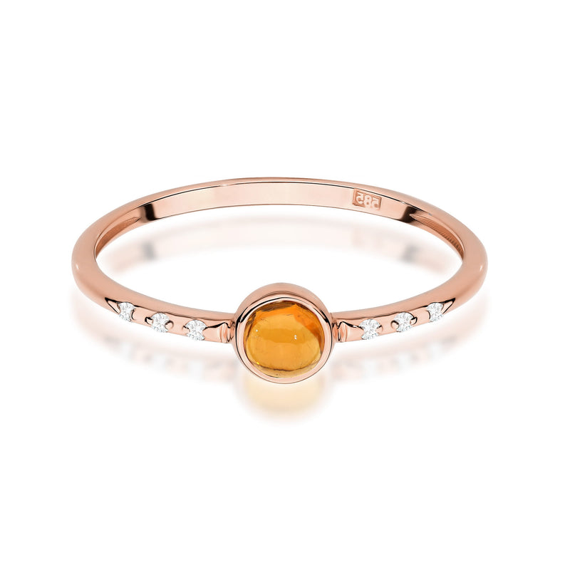 Inel Aur 14K cu Yellow Tourmaline 0.30 ct si Diamante Naturale 0.03 ct, imaginea 6 din 12
