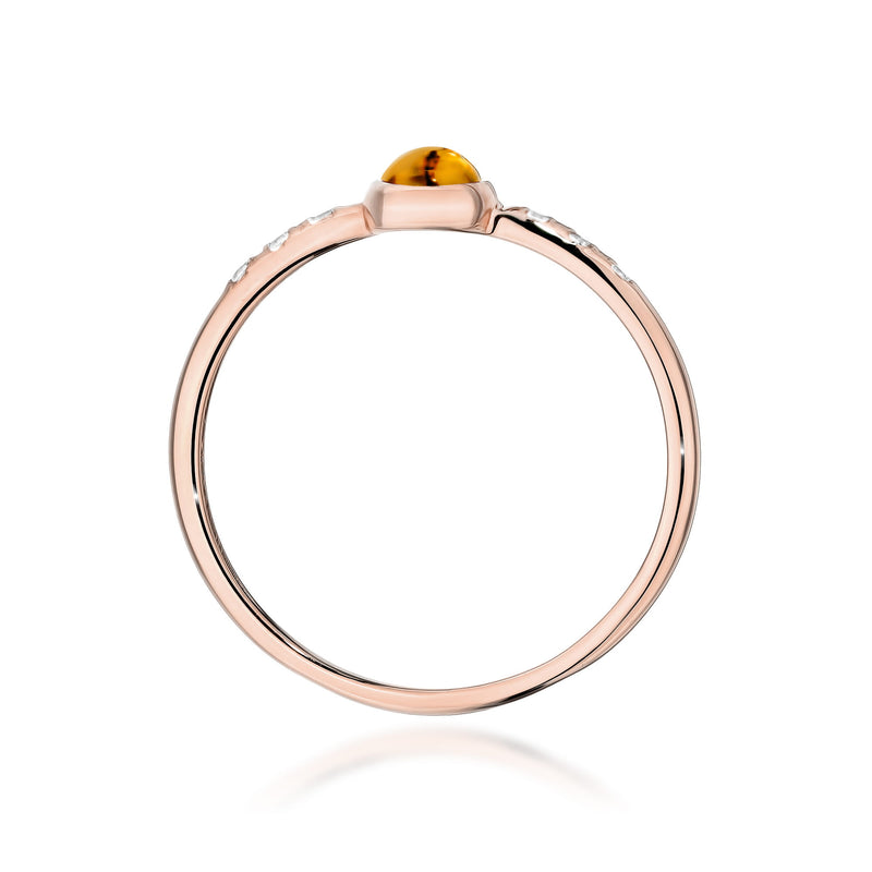 Inel Aur 14K cu Yellow Tourmaline 0.30 ct si Diamante Naturale 0.03 ct, imaginea 7 din 12