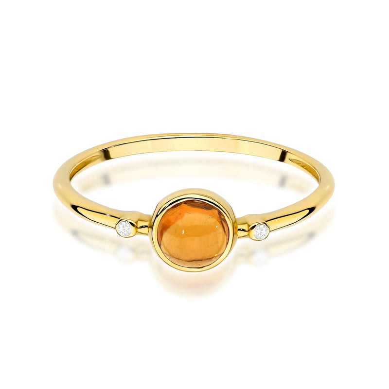 Inel Aur 14K cu Yellow Tourmaline 0.60 ct si Diamante Naturale 0.01 ct, imaginea 2 din 12