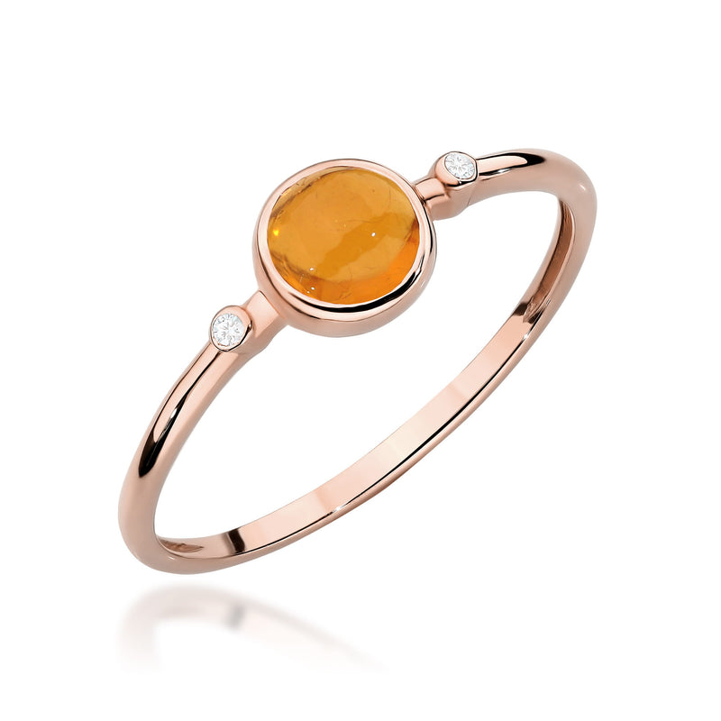 Inel Aur 14K cu Yellow Tourmaline 0.60 ct si Diamante Naturale 0.01 ct, imaginea 5 din 12